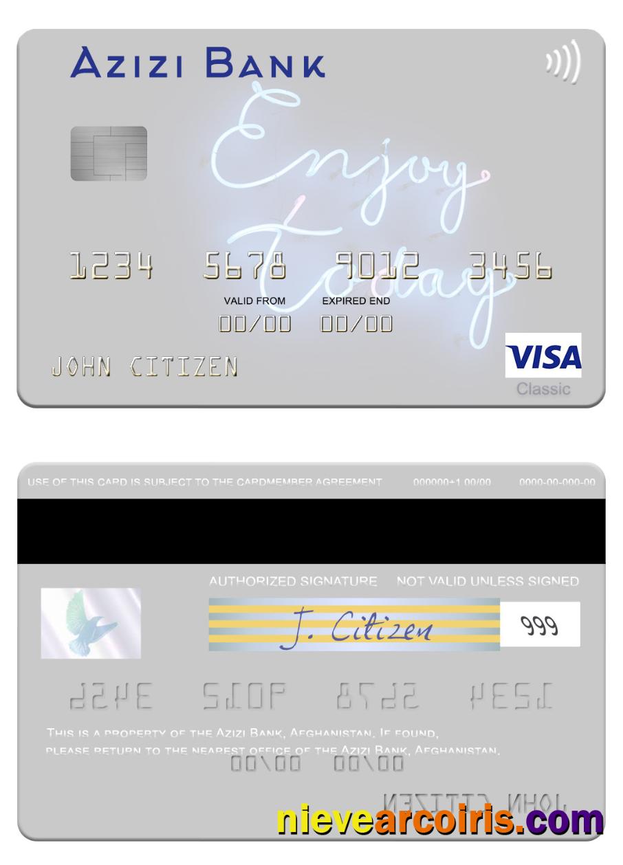 Afghanistan Azizi Bank visa card